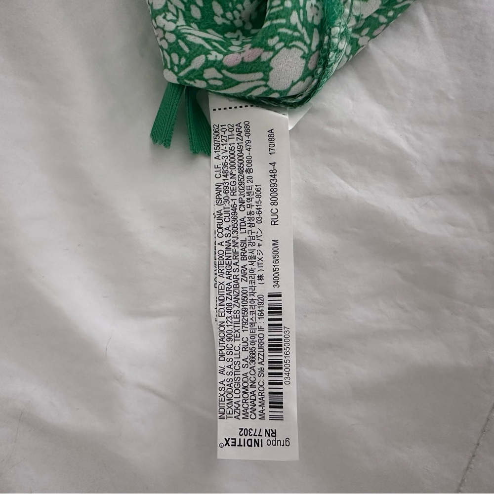 Zara Green Floral Midi Dress w/ High Slit - M - Picture 8 of 9